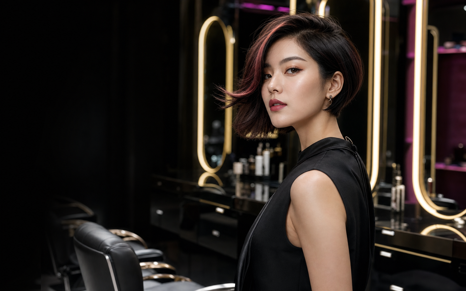 亚洲女性高级发型造型主视觉